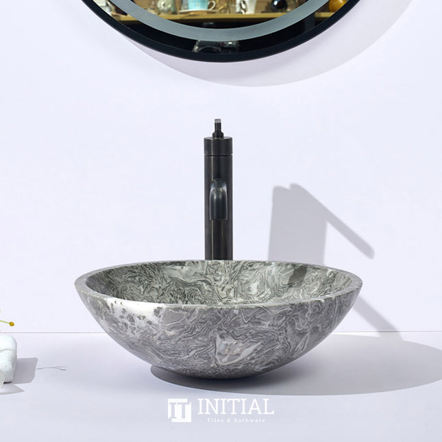 Above Counter Stone Basin Greyish Marble Surface Basin 420x420x140 ,