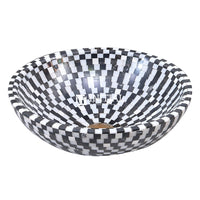 Above Counter Basin Marble Mosaic Surface Round Stone Basin 420x420x140 ,