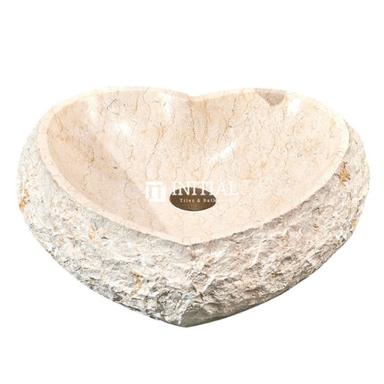 Above Counter Stone Basin Heart Shape Marble Surface Basin 440x460x140 ,