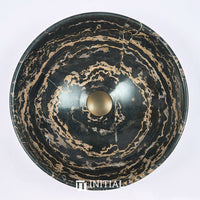 Above Counter Basin Antique Marble Surface Round Stone Basin 420x420x140 ,
