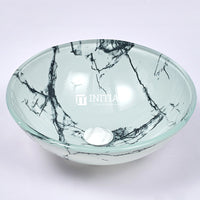 Above Counter Tempered Glass Basin Round Art Basin 420x420x145 ,