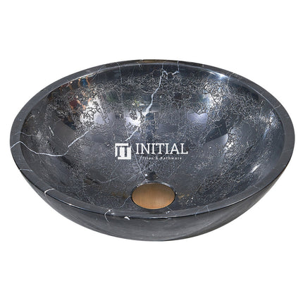 Stone Round Above Counter Basin Dark Marble Surface 420x420x140 ,