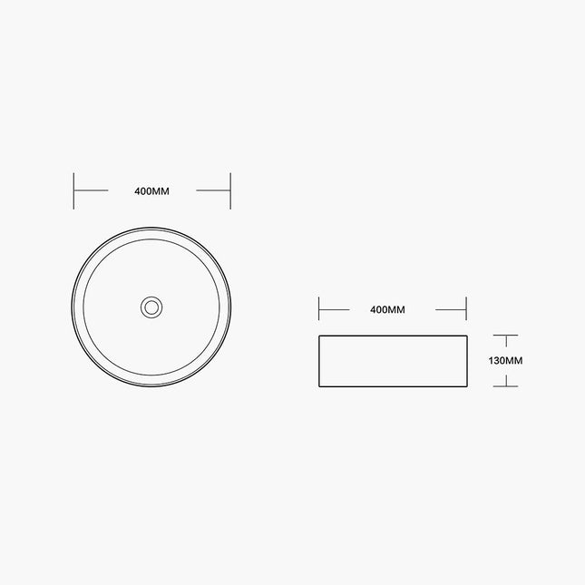 Gloss White Above Counter Basin 400x400x130 ,