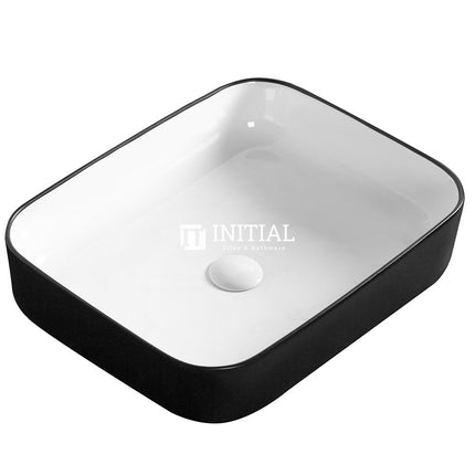 Gloss Black and White Above Counter Basin 500x400x135 ,