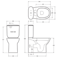 Fienza Rak Morning Back to Wall Toilet Suite, Alpine White, Top Inlet ,