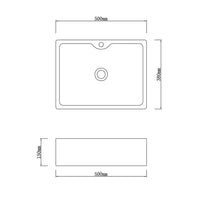 Above Counter Stone Basin Rectangle Marble Surface Basin with Tap Hole 500x380x150 ,
