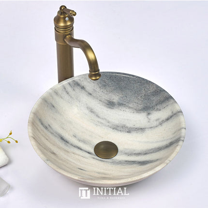 Round Nature Stone Basin Top Mounted 420x420x140 ,