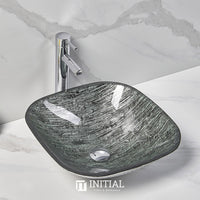 Above Counter Tempered Glass Basin Black Antique Square Basin 420x420x145 ,