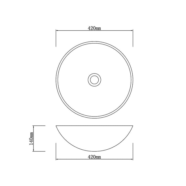 Above Counter Basin Marble Mosaic Surface Round Stone Basin 420x420x140 ,