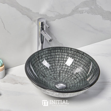 Above Counter Tempered Glass Round Vintage Basin 420x420x145 ,