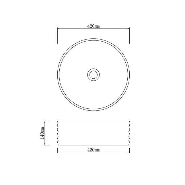 Above Counter Stone Basin Marble Surface Round Basin 420x420x140 ,