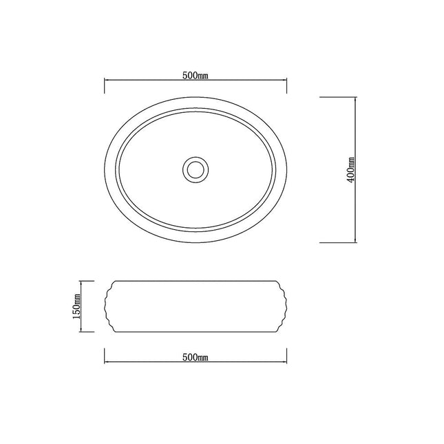 Above Counter Stone Basin Oval Marble Surface Basin 500x400x150 ,