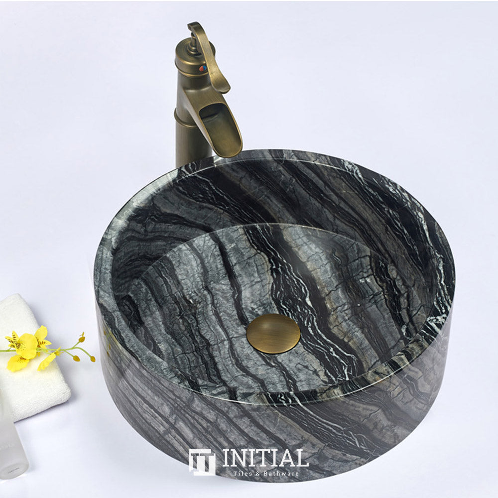 Above Counter Basin Unique Stone Round Marble Surface 420x420x140 ,