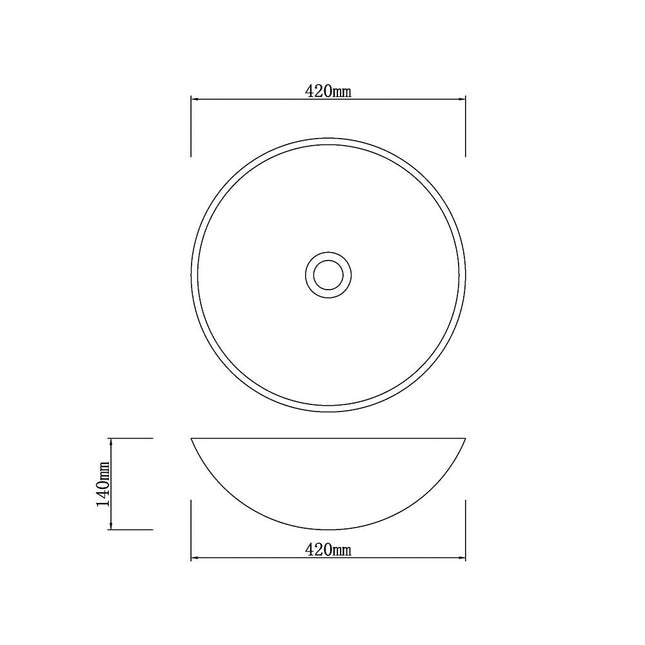 Above Counter Basin Round Brown Marble Surface Stone Basin 420x420x140 ,