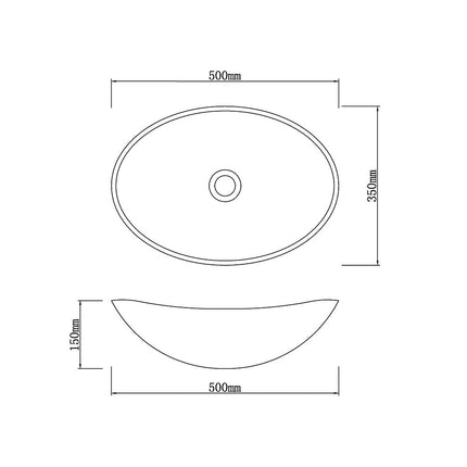 Above Counter Stone Basin Oval Shape Marble Surface Basin 500x350x150 ,