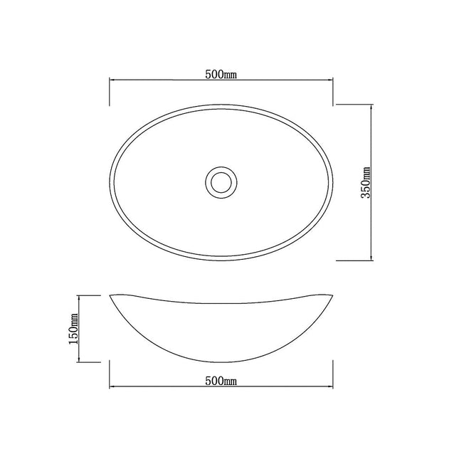 Above Counter Stone Basin Oval Shape Marble Surface Basin 500x350x150 ,