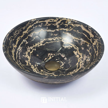 Above Counter Basin Antique Marble Surface Round Stone Basin 420x420x140 ,
