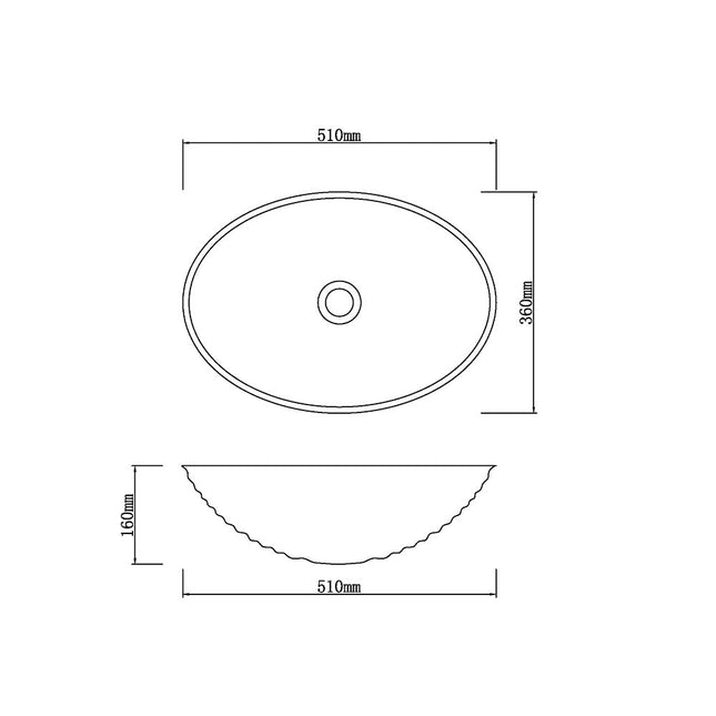 Above Counter Basin Oval Marble Surface Stone Basin 510x360x160 ,