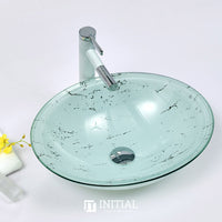 Above Counter Tempered Glass Light Blue Oval Basin Double Layer 480x390x140 ,