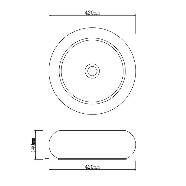 Above Counter Basin Round White Marble Surface Stone Basin 420x420x140 ,