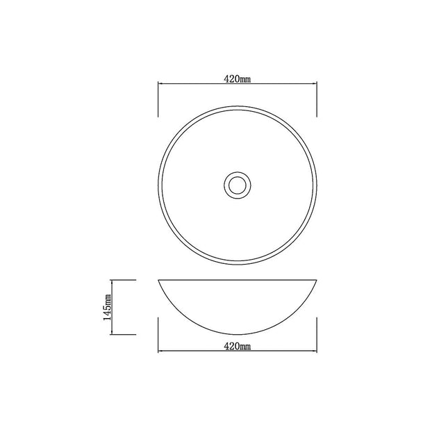 Above Counter Tempered Glass Basin Hexagon Pattern Round Basin 420x420x145 ,