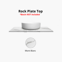 Hampton Mark ll Wall Hung Vanity Matt Black 2 Soft Closing Shaker Doors 750W X 455D X 445H , With Rock Plate Top - Mont Blanc