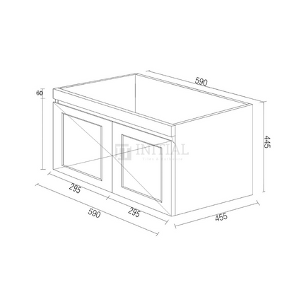 Hampton Mark ll Wall Hung Vanity Matt White 600W X 455D X 445H ,