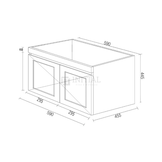 Hampton Mark ll Wall Hung Vanity Matt White 600W X 455D X 445H ,