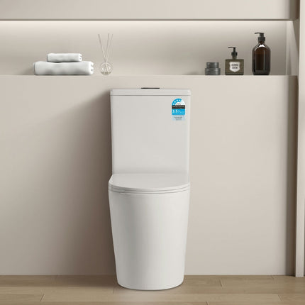 Alice Compact Rimless Back to Wall Toilet Suite Ceramic White 605X380X865 ,