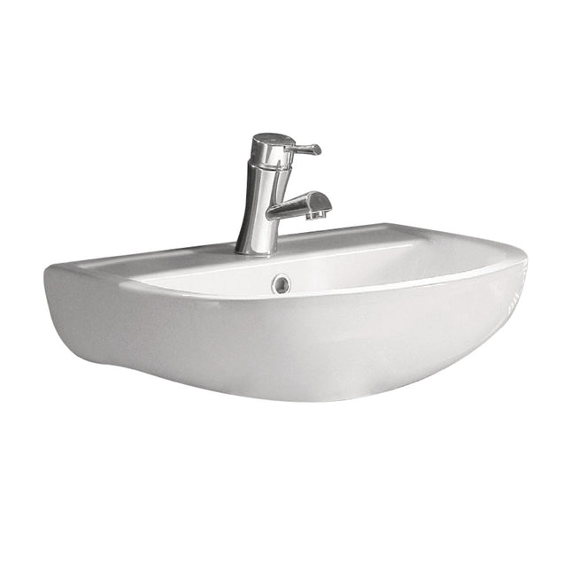 Fienza Rak Compact Gloss White Wall Basin, 450mm ,