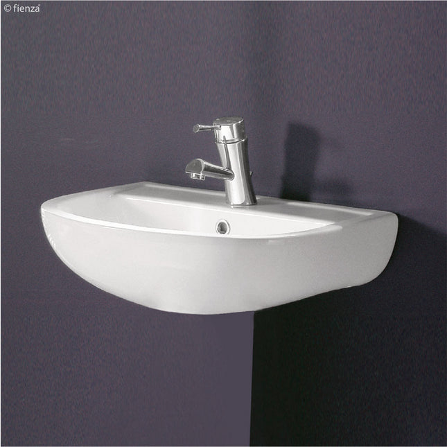 Fienza Rak Compact Gloss White Wall Basin, 450mm ,