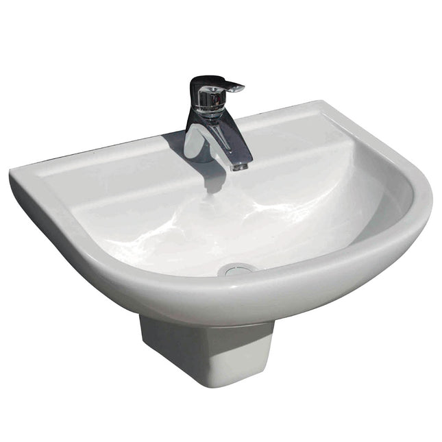 Fienza Rak X500 Gloss White Wall Basin, Integral Shroud ,