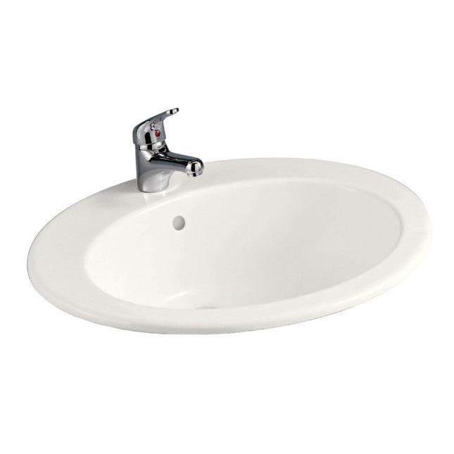 Fienza Rak Jessica Gloss Ivory Fully Inset Basin ,