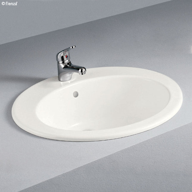 Fienza Rak Jessica Gloss Ivory Fully Inset Basin ,