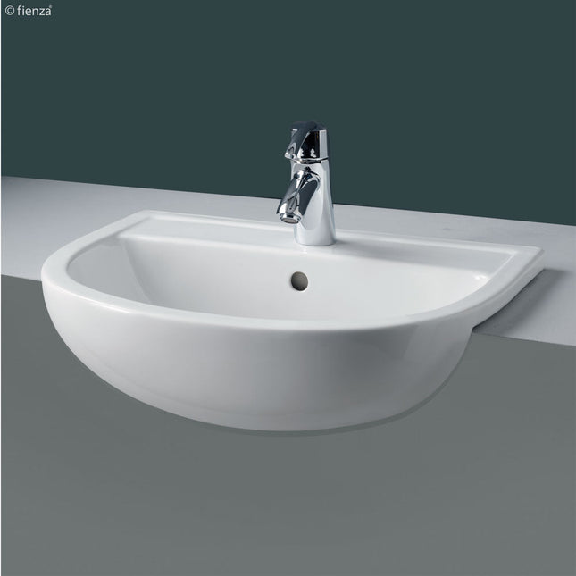 Fienza Rak Gloss White Compact Semi Recessed Basin ,