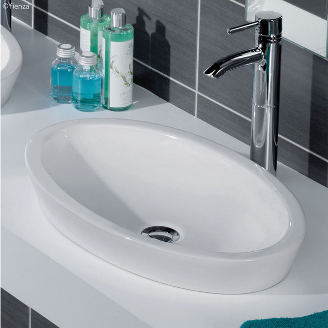 Fienza Rak Resort Gloss White Semi Inset Basin, Oval ,