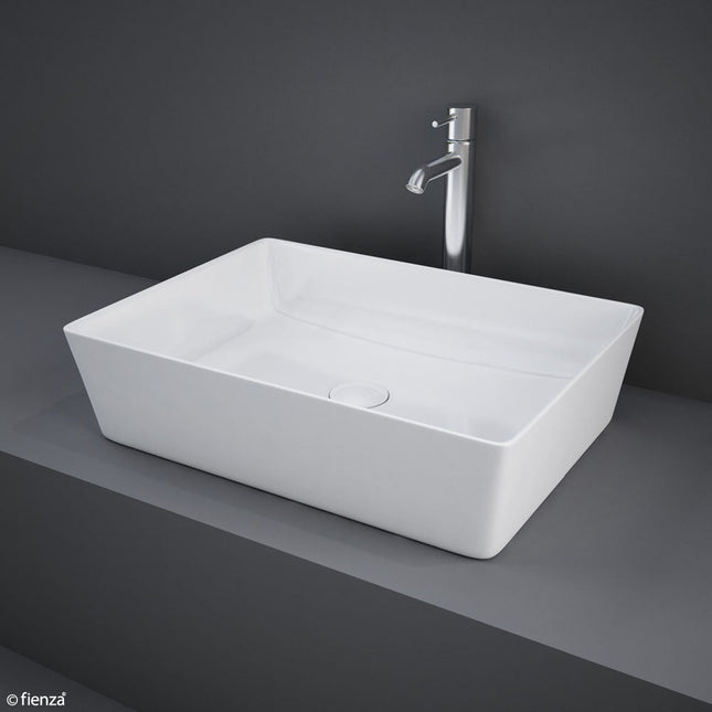 Fienza Rak Alpine White Above Counter Basin, Rectangular ,