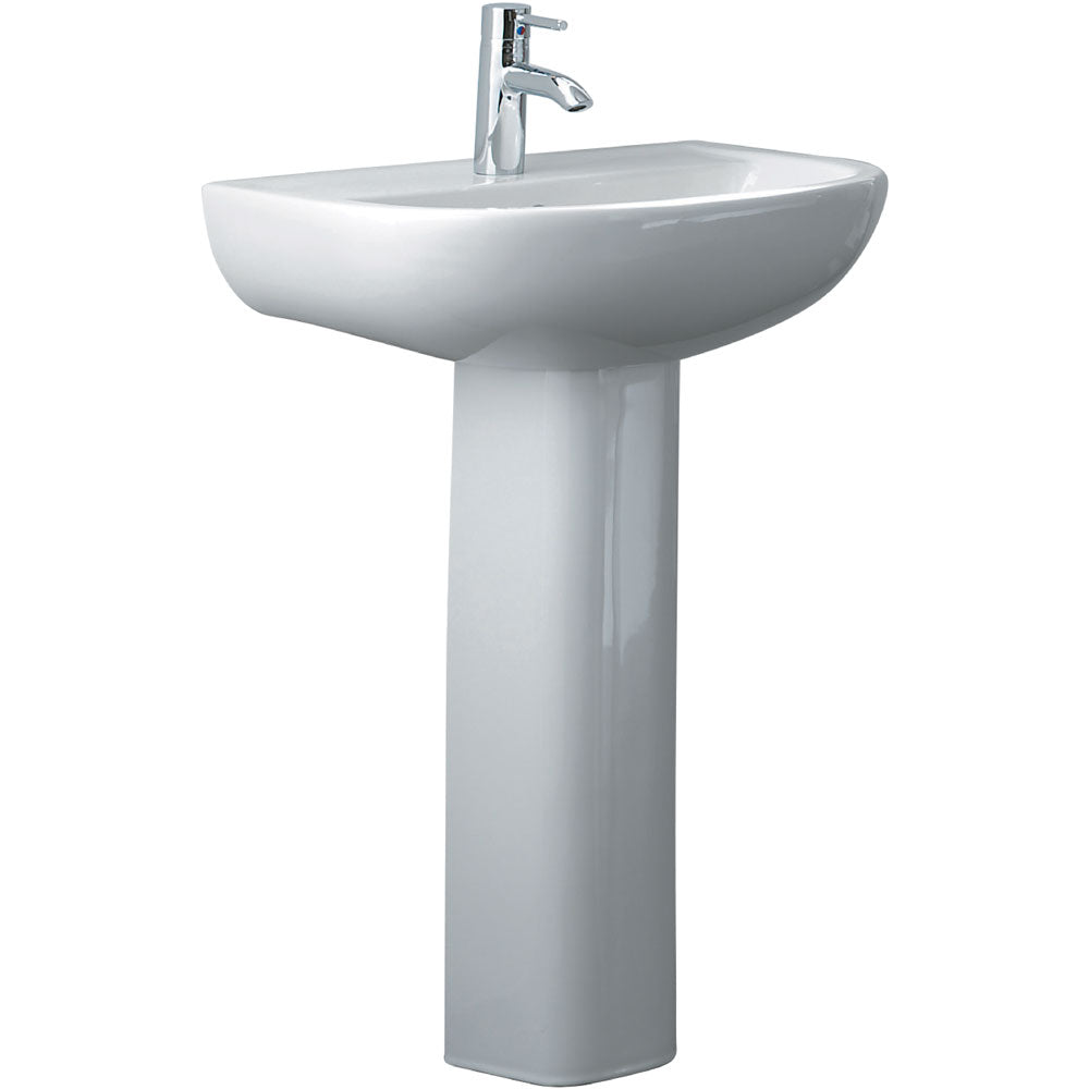 Fienza Rak Compact Gloss White Pedestal Basin, 550mm ,