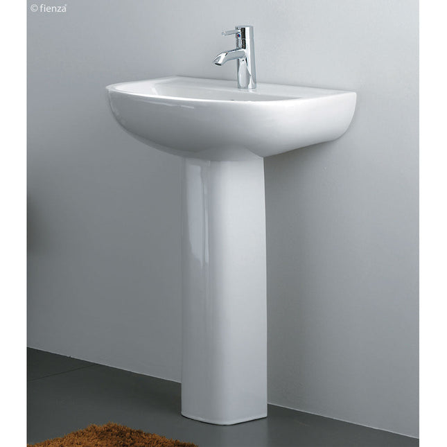 Fienza Rak Compact Gloss White Pedestal Basin, 550mm ,