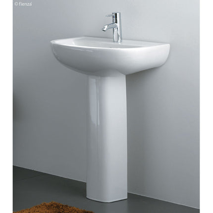 Fienza Rak Compact Gloss White Pedestal Basin, 550mm ,