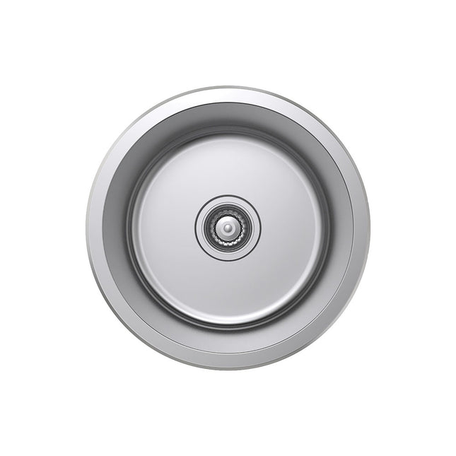 Fienza Tiva Stainless Steel Kitchen Sink, 18L, No Tap Hole, Round ,