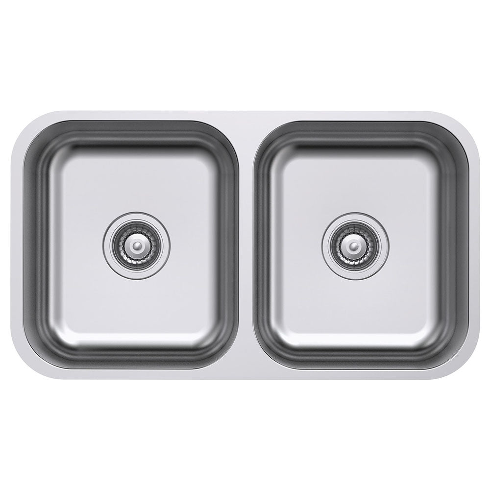 Fienza Tiva Stainless Steel Kitchen Sink, 785mm, Double Bowl ,