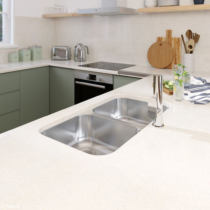 Fienza Tiva Stainless Steel Kitchen Sink, 785mm, Double Bowl ,