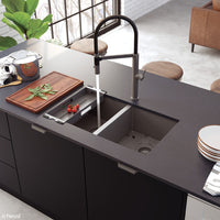 Fienza Hana PVD Carbon Metal Kitchen Sink, 27L, Double Bowl ,