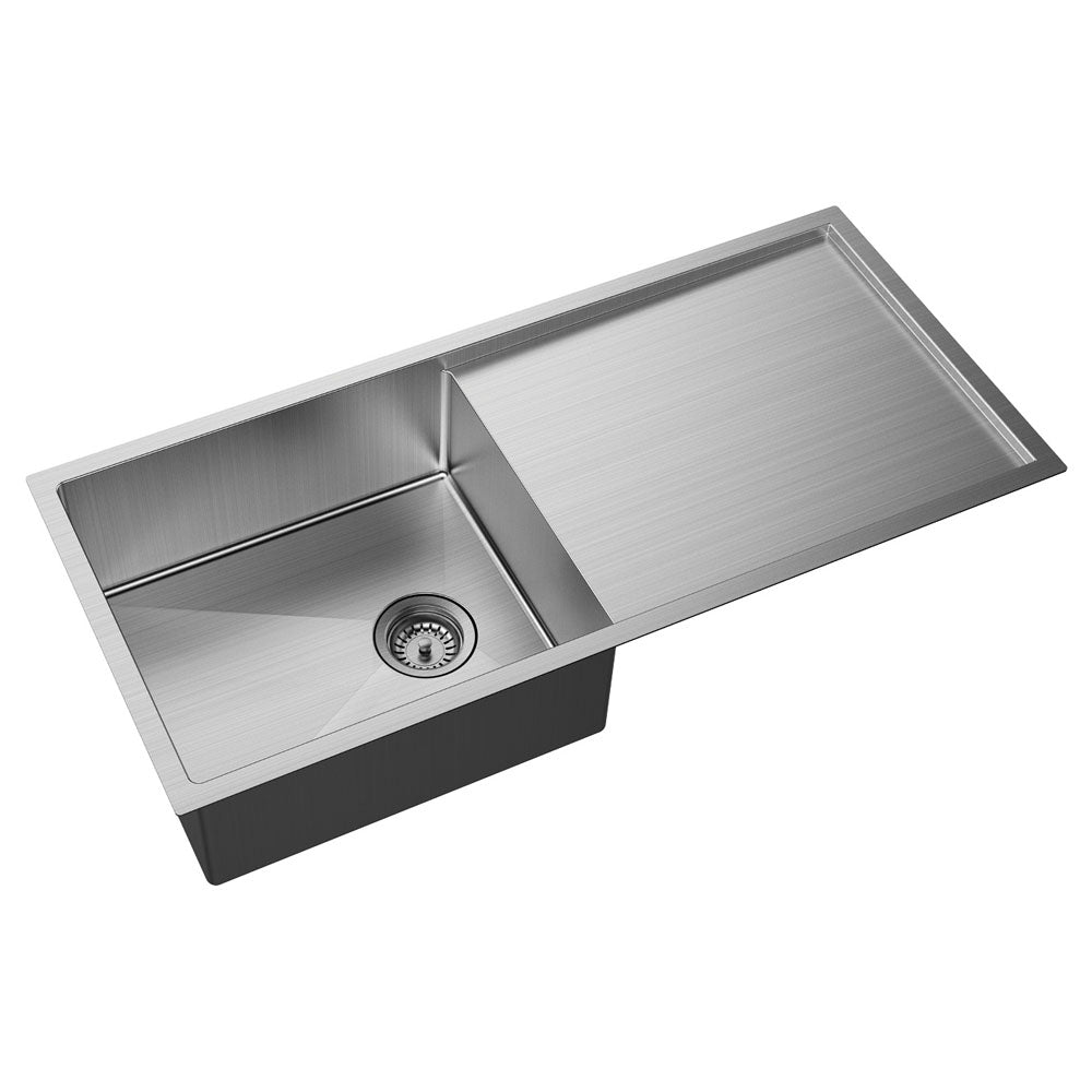 Fienza Hana Stainless Steel Kitchen Sink With Drainer, 36L, Single Bowl ,