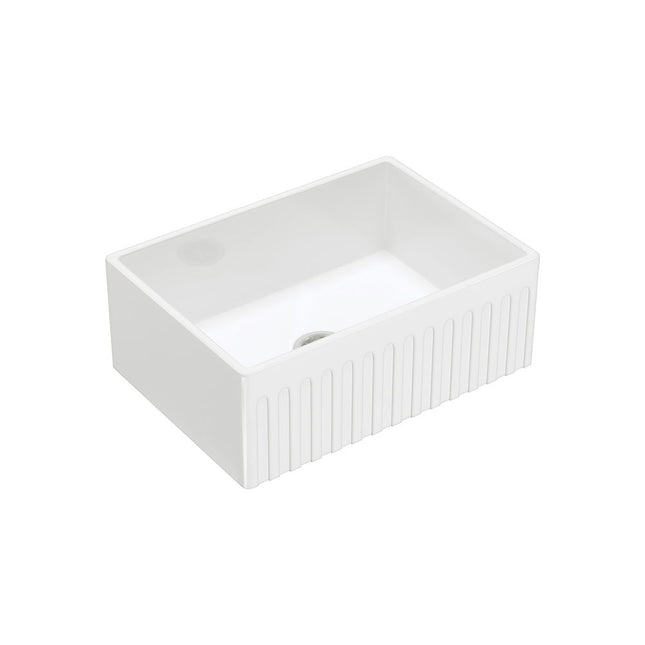 Fienza Charlton Gloss White Small Butler Kitchen Sink, Single Bowl ,