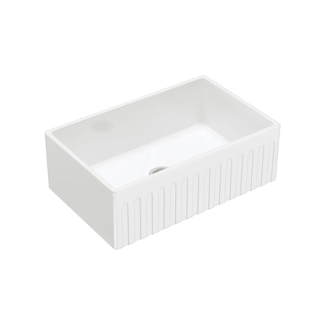 Fienza Charlton Gloss White Medium Butler Kitchen Sink, Single Bowl ,