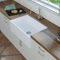 Fienza Charlton Gloss White Medium Butler Kitchen Sink, Single Bowl ,