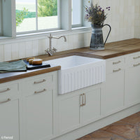 Fienza Charlton Gloss White Medium Butler Kitchen Sink, Single Bowl ,