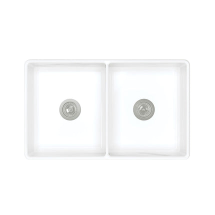 Fienza Charlton Gloss White Butler Kitchen Sink, Double Bowl ,